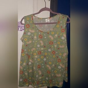 Serra Green Floral Patterned Tank Top